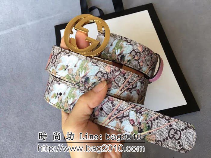 古馳CUCCI 高級人造革印花面料 款式新穎別致 高端大氣 奢華時尚女士皮帶 GHG1265